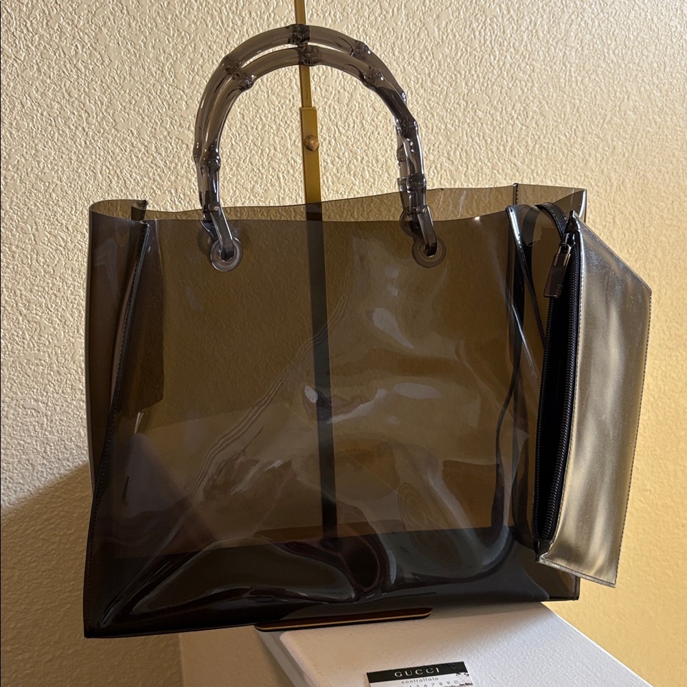 Gucci Transparent Tote with Matching Pouch - Picture 8 of 9